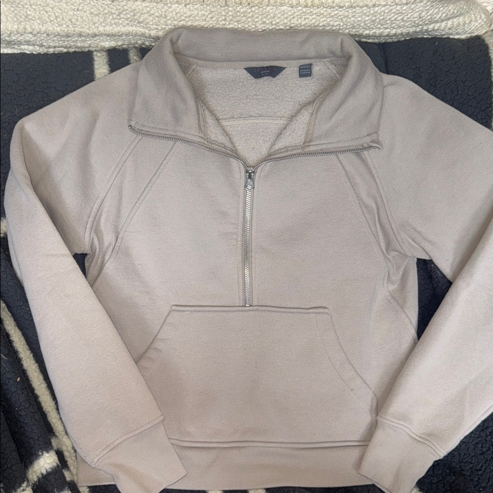 Beige Half-Zip Sweater
